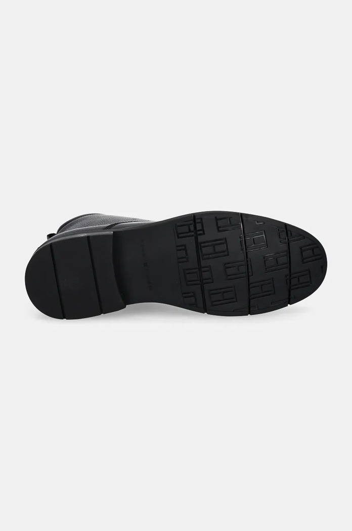 Kožené boty Tommy Hilfiger FLEX HILFIGER WARM CHECK LTH Z B FM0FM05101 černá