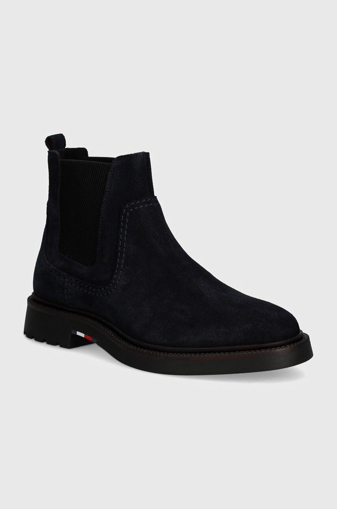 Tommy Hilfiger sztyblety zamszowe HILFIGER COMFORT LWT SUEDE CHEL skóra zamszowa granatowy FM0FM05104