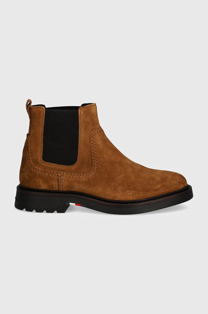 Tommy Hilfiger Sztyblety zamszowe HILFIGER COMFORT LWT SUEDE CHEL FM0FM05104 brązowy NC24
