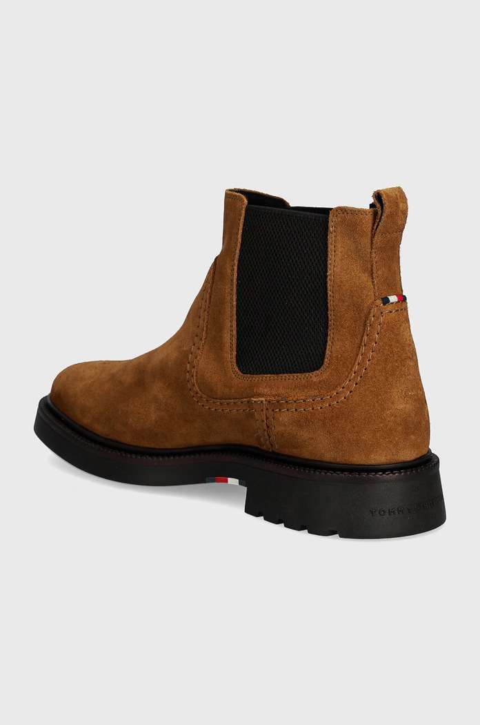 Obuwie Tommy Hilfiger Sztyblety zamszowe HILFIGER COMFORT LWT SUEDE CHEL FM0FM05104 brązowy