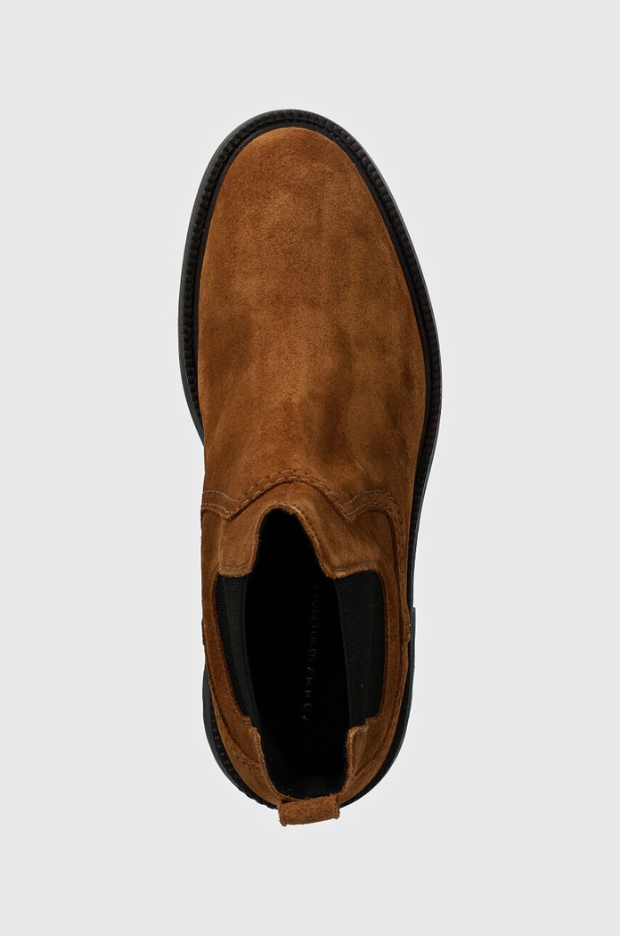 Sztyblety zamszowe HILFIGER COMFORT LWT SUEDE CHEL Tommy Hilfiger FM0FM05104 brązowy