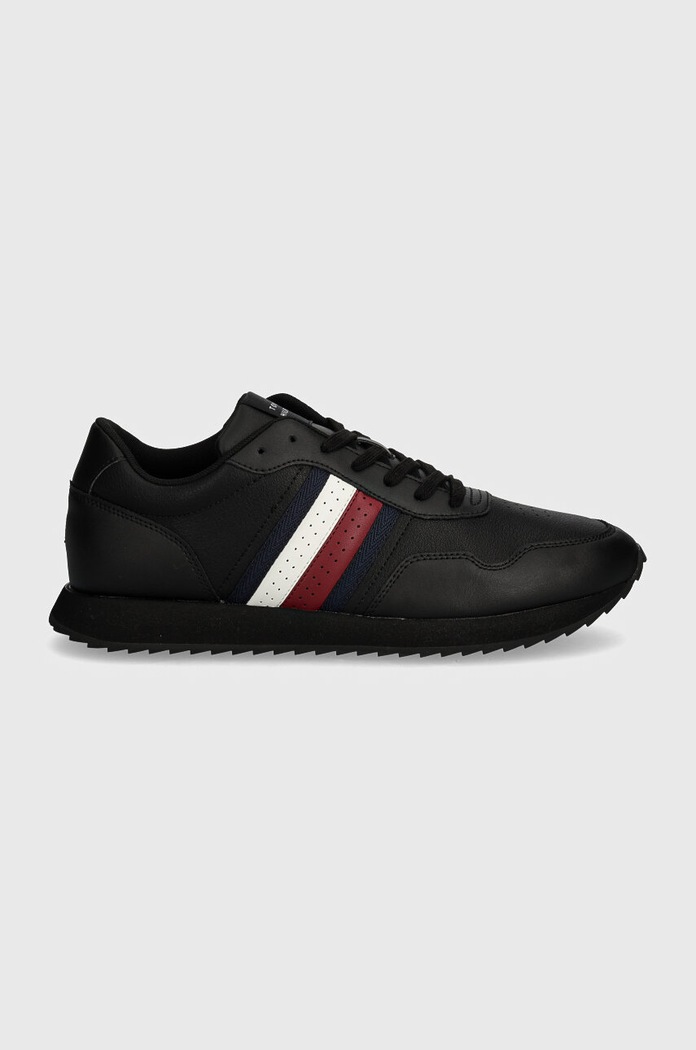 Kožené sneakers boty Tommy Hilfiger RUNNER EVO LTH MIX ESS FM0FM05121 černá AW24