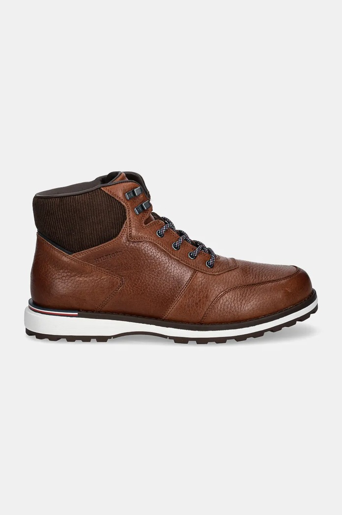 Tommy Hilfiger buty skórzane CORPORATE WARM OUTDOOR LTH BOOT FM0FM05148 brązowy NC24