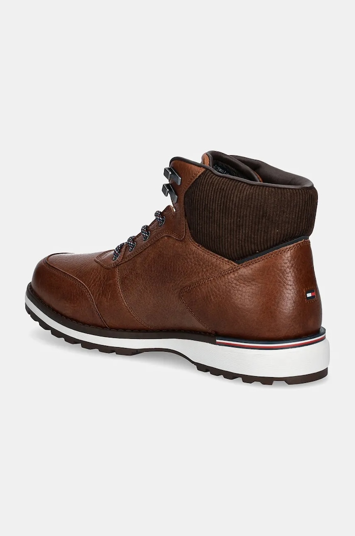 Obuwie Tommy Hilfiger buty skórzane CORPORATE WARM OUTDOOR LTH BOOT FM0FM05148 brązowy