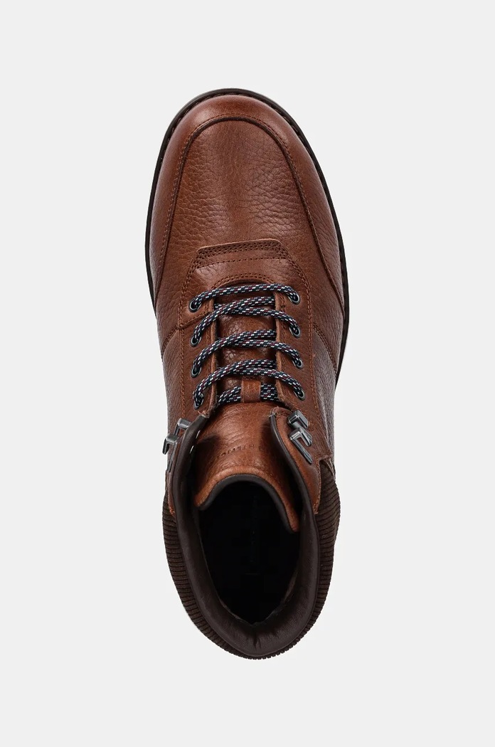 Tommy Hilfiger buty skórzane CORPORATE WARM OUTDOOR LTH BOOT brązowy FM0FM05148