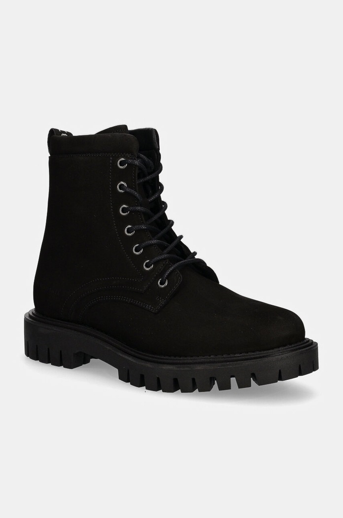 Tommy Hilfiger buty skórzane CASUAL HILFIGER CHUNK Z NBK BOOT nieocieplane czarny FM0FM05149