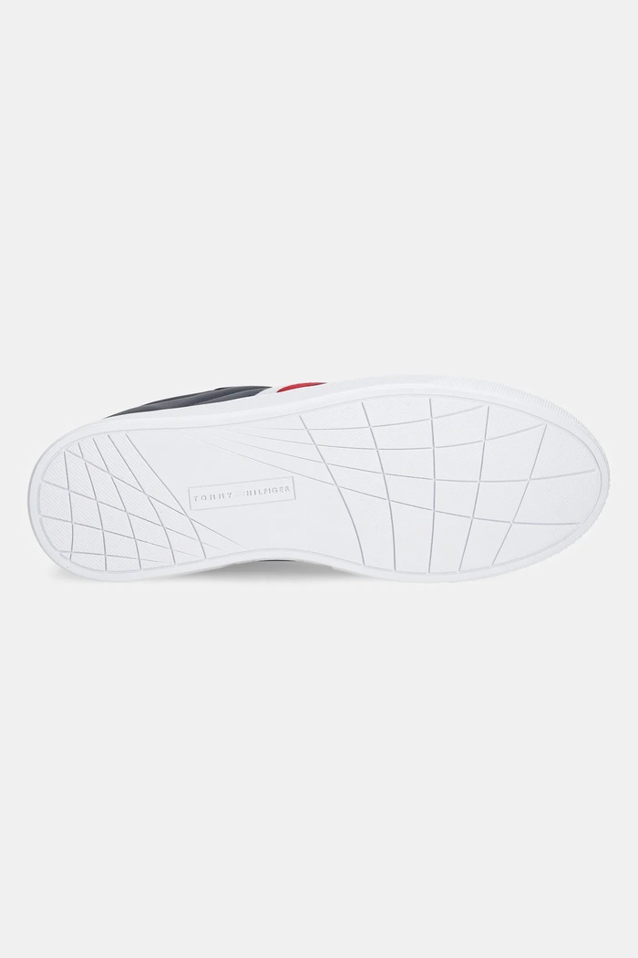 Sneakersy ICON COURT LTH STRIPES Tommy Hilfiger granatowy FM0FM05163