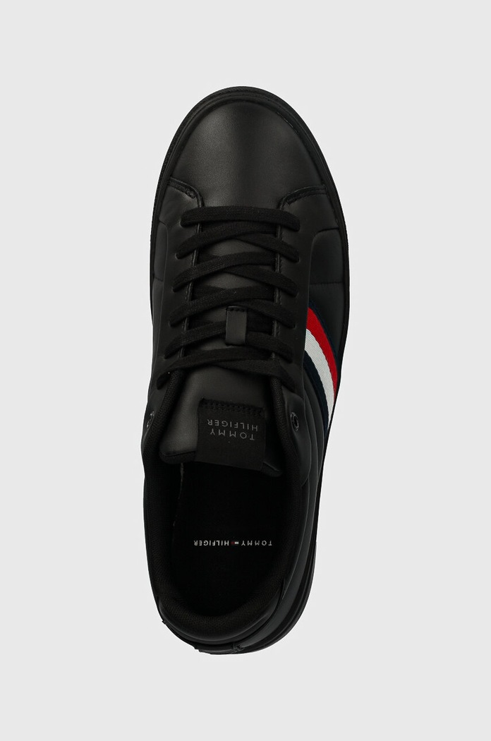 Tommy Hilfiger sneakersy ICON COURT LTH STRIPES czarny FM0FM05163