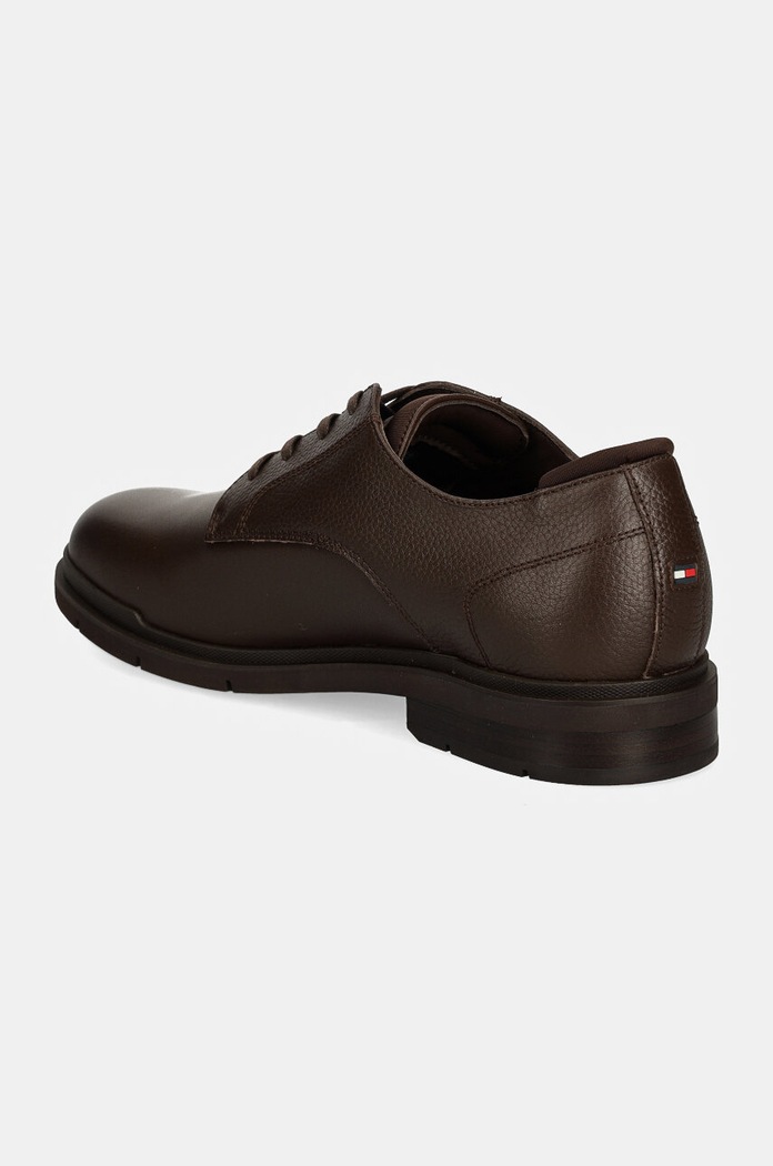 Boty Kožené polobotky Tommy Hilfiger FLEXIBLE HILFIGER MIX LTH SHOE FM0FM05164 hnědá