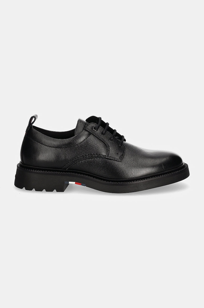 Kožené poltopánky Tommy Hilfiger HILFIGER COMFORT LWT LTH SHOE FM0FM05172 čierna AW24