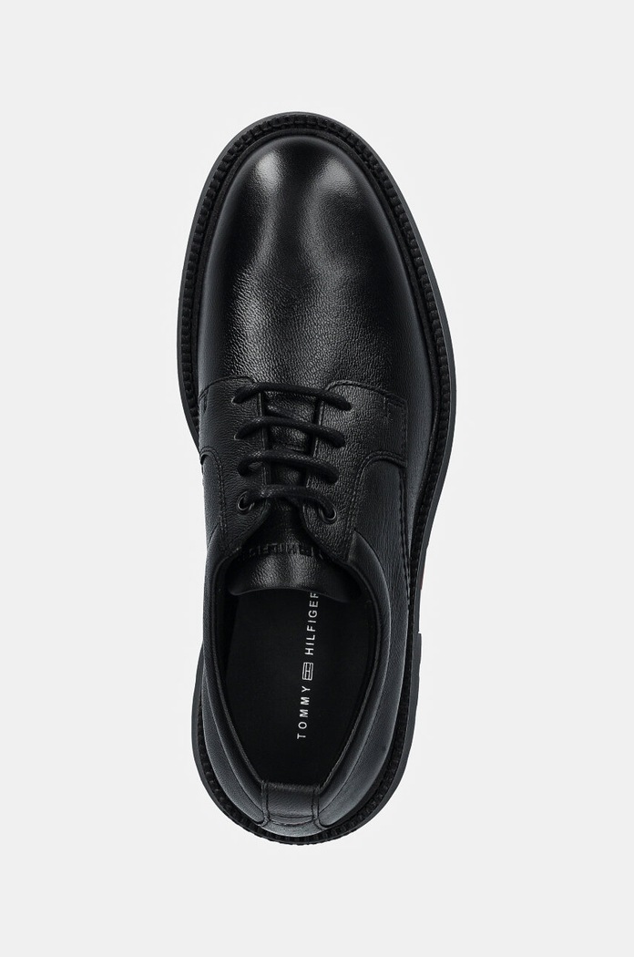 Kožené poltopánky Tommy Hilfiger HILFIGER COMFORT LWT LTH SHOE čierna FM0FM05172