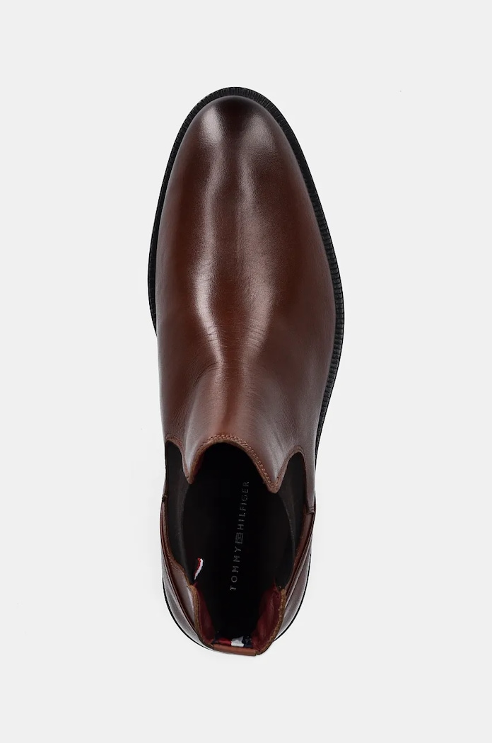 Kožené kotníkové boty Tommy Hilfiger PREMIUM HILFIGER TL LTH CHELSEA hnědá FM0FM05185