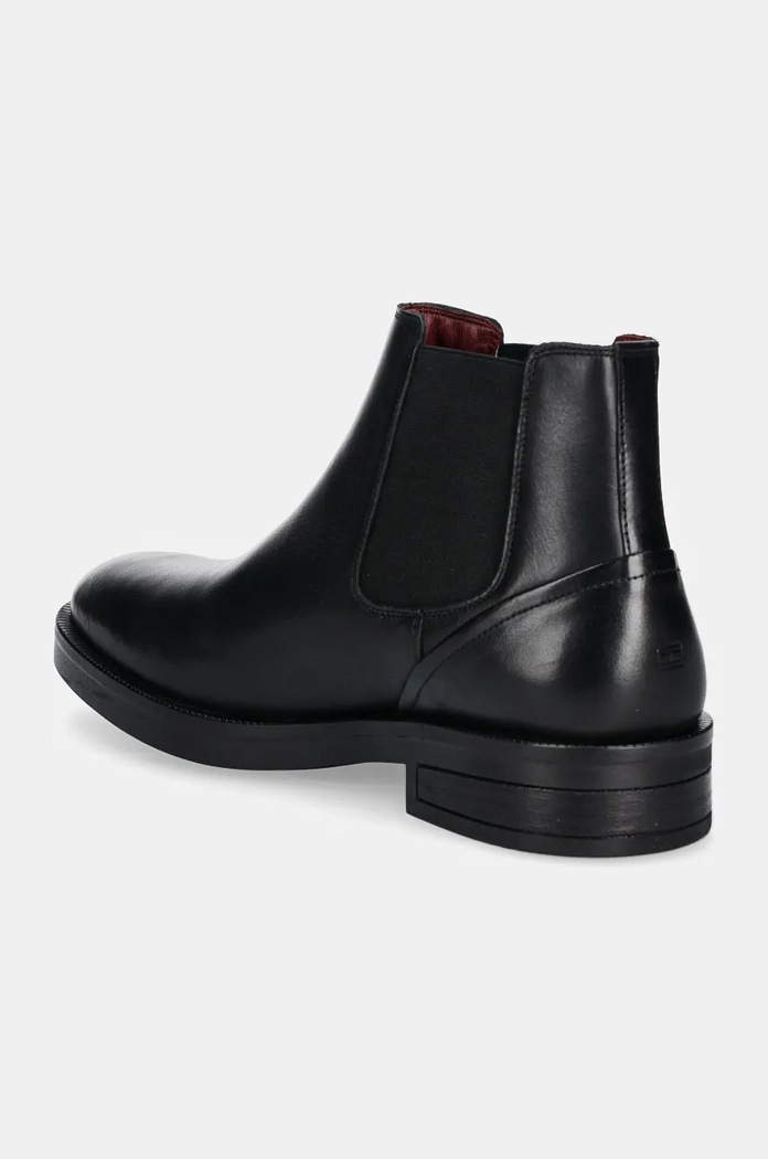 Obuwie Tommy Hilfiger sztyblety skórzane PREMIUM HILFIGER TL LTH CHELSEA FM0FM05185 czarny