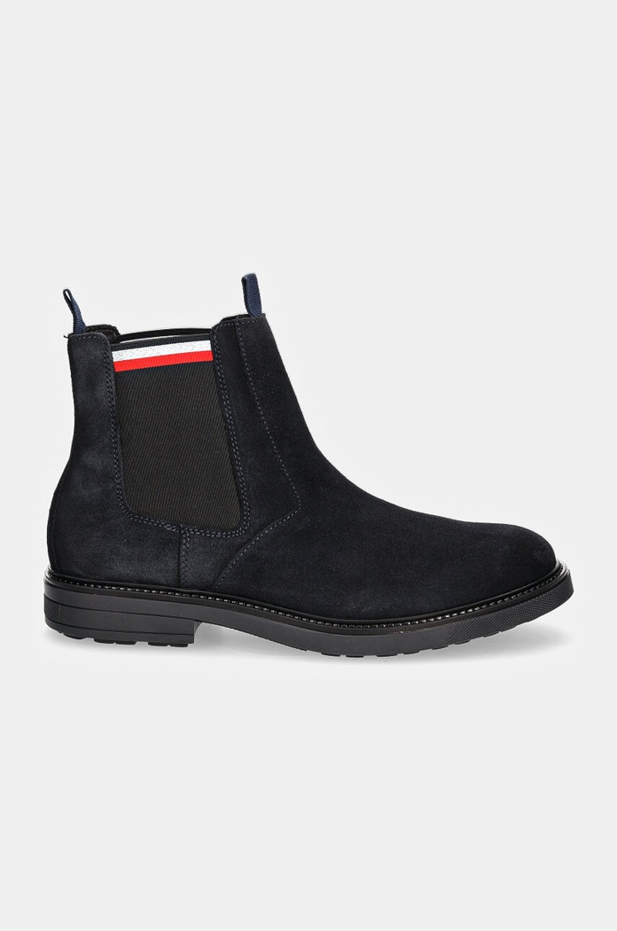 Tommy Hilfiger sztyblety zamszowe HILIFGER OUTDOOR SUEDE CHELSEA FM0FM05191 granatowy NC24