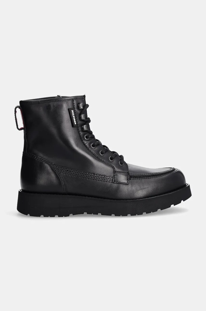 Tommy Hilfiger buty skórzane TH AMERICAN PREM CHECK LTH BOOT FM0FM05194 czarny NC24