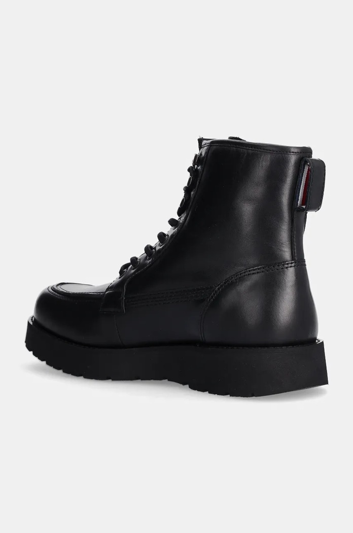Obuwie Tommy Hilfiger buty skórzane TH AMERICAN PREM CHECK LTH BOOT FM0FM05194 czarny