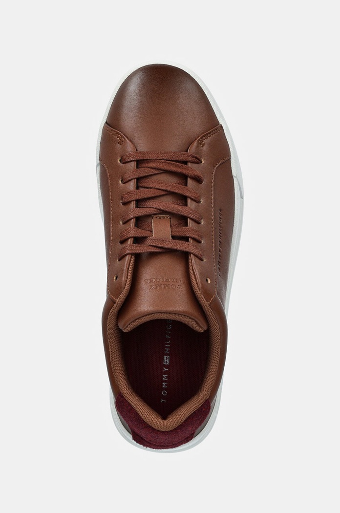 Δερμάτινα sneakers Tommy Hilfiger TH COURT SEASONAL WINTER 4A καφέ FM0FM05207