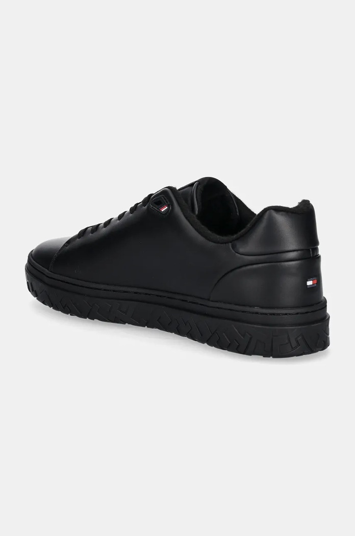 Παπούτσια Δερμάτινα sneakers Tommy Hilfiger COURT THICK CUPSOLE LEATHER FM0FM05208 μαύρο