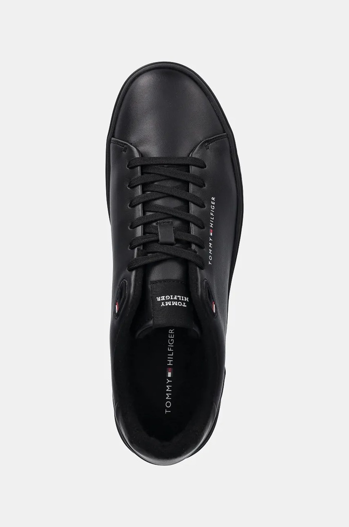 Δερμάτινα sneakers Tommy Hilfiger COURT THICK CUPSOLE LEATHER μαύρο FM0FM05208