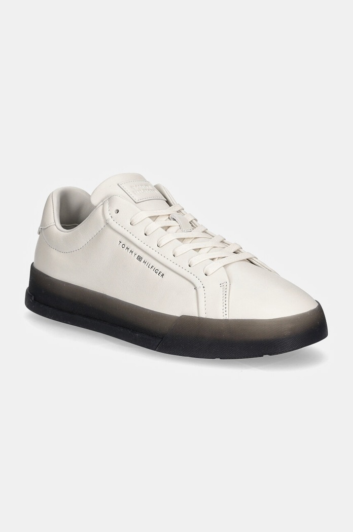 Kožne tenisice Tommy Hilfiger TH COURT BEST niska bijela FM0FM05214