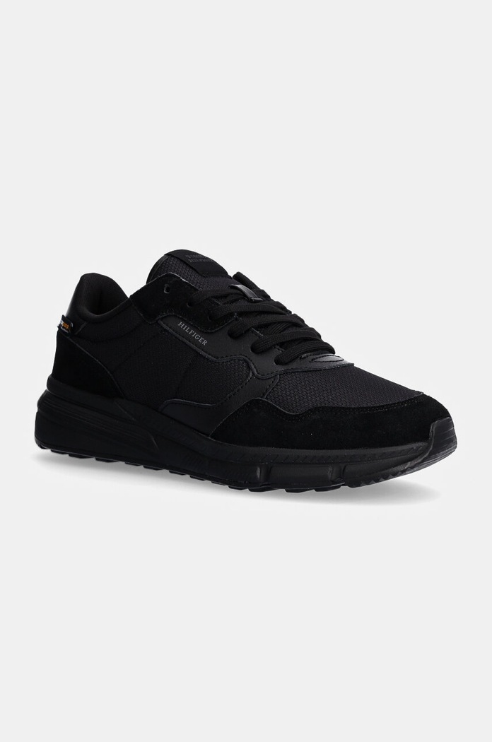 Tommy Hilfiger sneakers FASTON CORDURA MIX piele întoarsă negru FM0FM05218