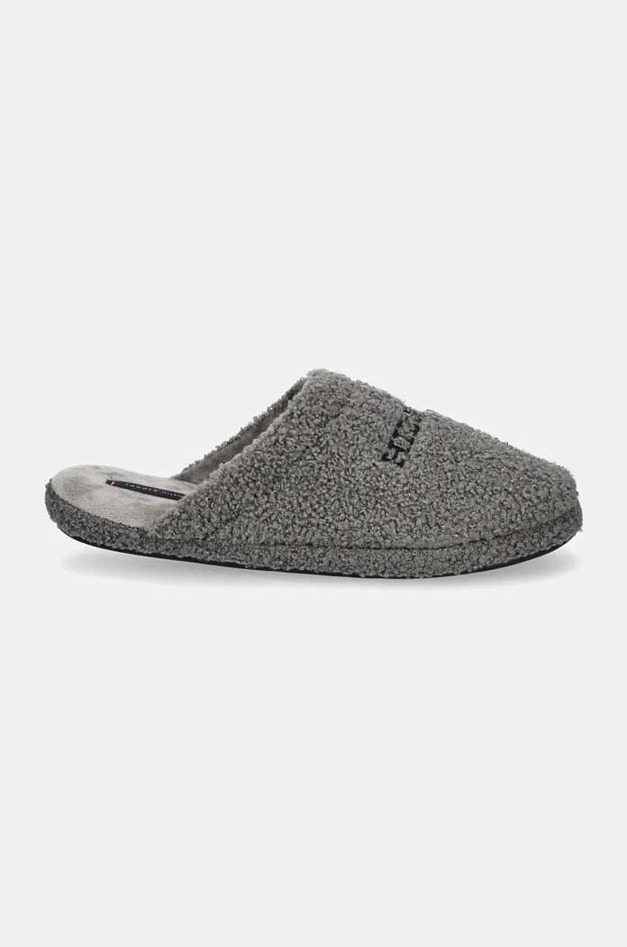Tommy Hilfiger kapcie HILFIGER WARM CURLY HOUSE SHOE FM0FM05226 szary AW24