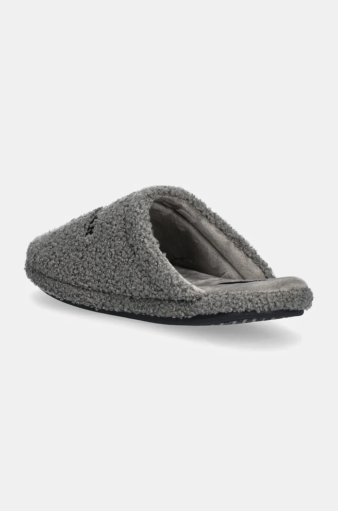 Obuwie Tommy Hilfiger kapcie HILFIGER WARM CURLY HOUSE SHOE FM0FM05226 szary