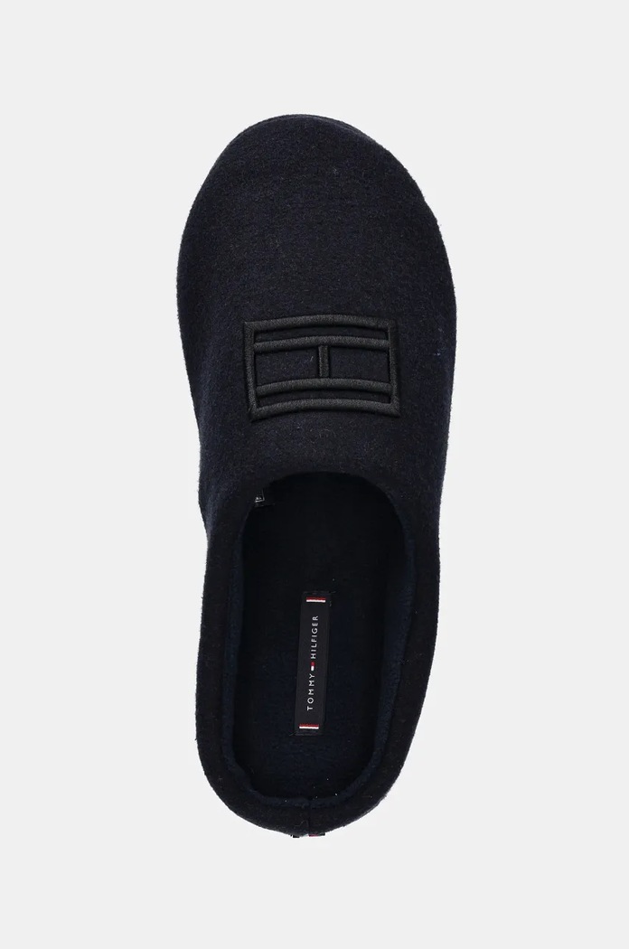Tommy Hilfiger kapcie FLAG WARM FELT HOUSE SHOE granatowy FM0FM05227