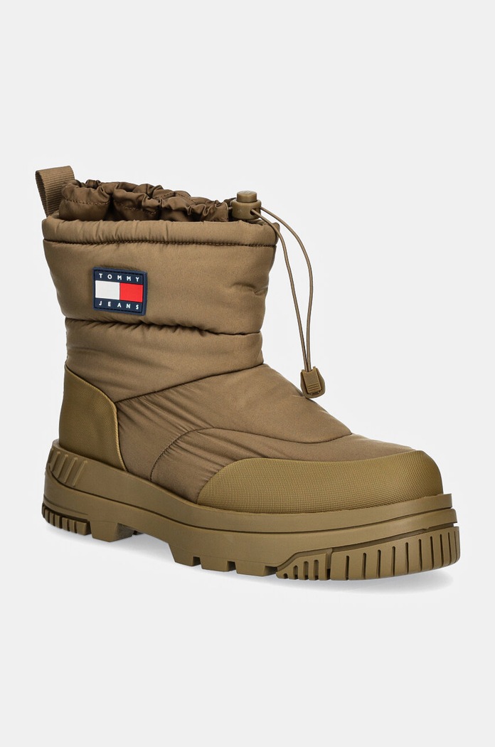 Sněhule Tommy Jeans TJM SNOW BOOT textilní zelená EM0EM01449