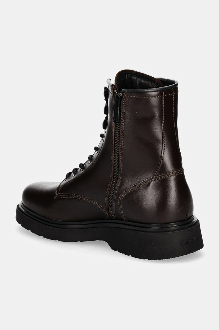 Obuwie Calvin Klein trapery skórzane LACE UP BOOT W/ ZIP LTH HM0HM01575 brązowy