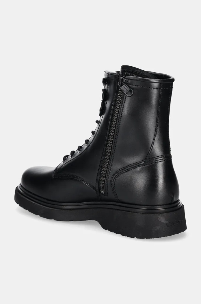 Obuwie Calvin Klein trapery skórzane LACE UP BOOT W/ ZIP LTH HM0HM01575 czarny