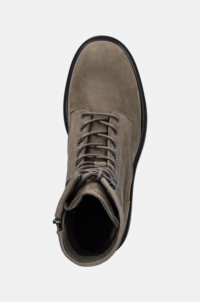 Cipele od brušene kože Calvin Klein LACE UP BOOT W/ ZIP SUEDE bež HM0HM01576