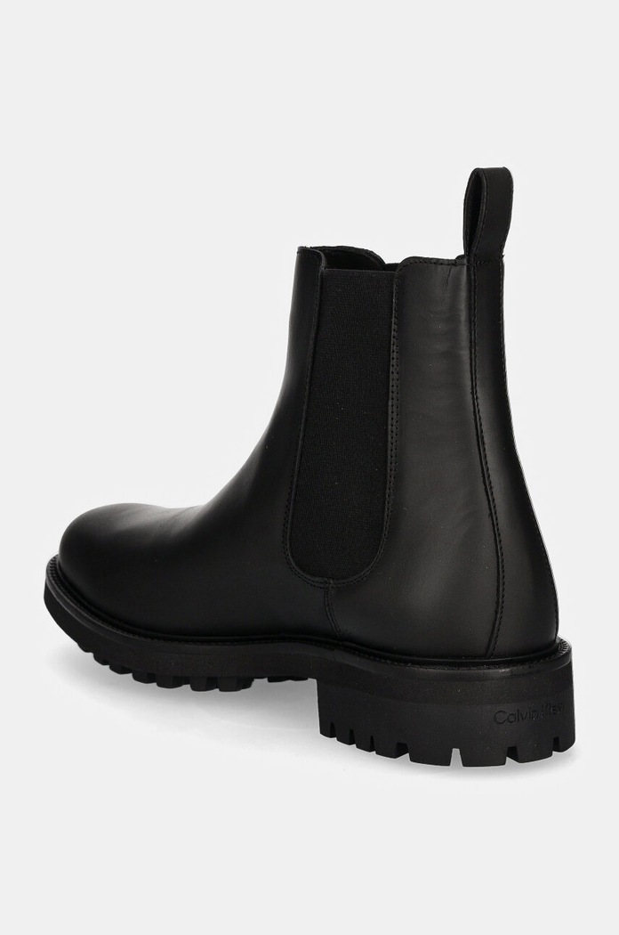 Boty Kožené kotníkové boty Calvin Klein CHELSEA BOOT RUB HM0HM01610 černá