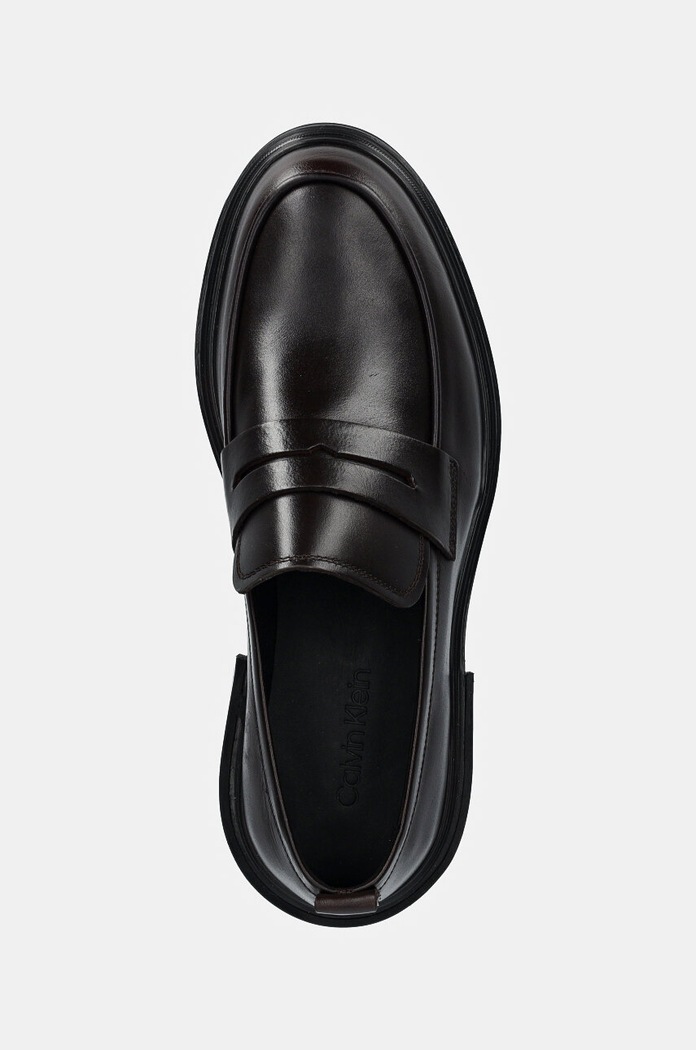 Kožené mokasíny Calvin Klein MOCCASIN LTH hnedá HM0HM01688