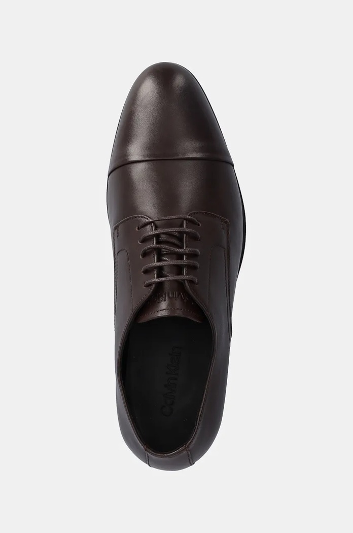 Polobotky Calvin Klein DERBY CAP TOE hnědá HM0HM01540