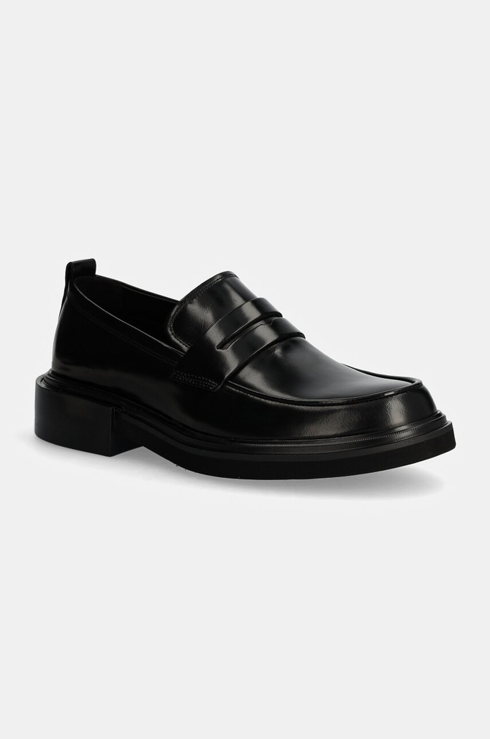 Kožené poltopánky Calvin Klein MOCCASIN casual čierna HM0HM01682