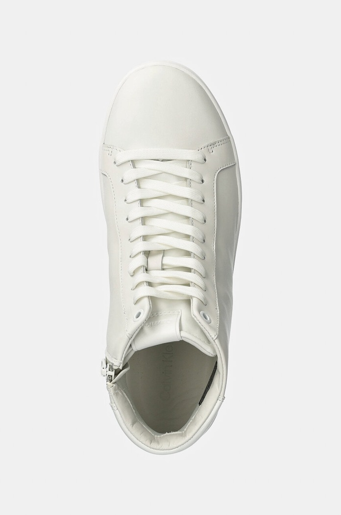 Кожени маратонки Calvin Klein HIGH TOP LACE UP бял HM0HM01547