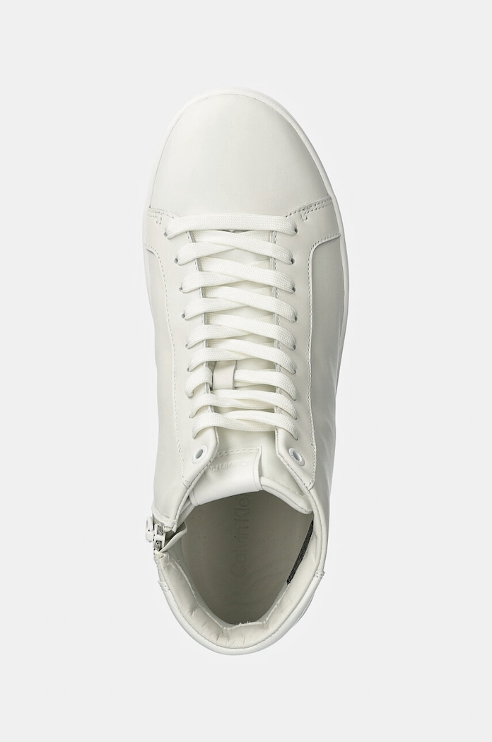 Кожени маратонки Calvin Klein HIGH TOP LACE UP бял HM0HM01547