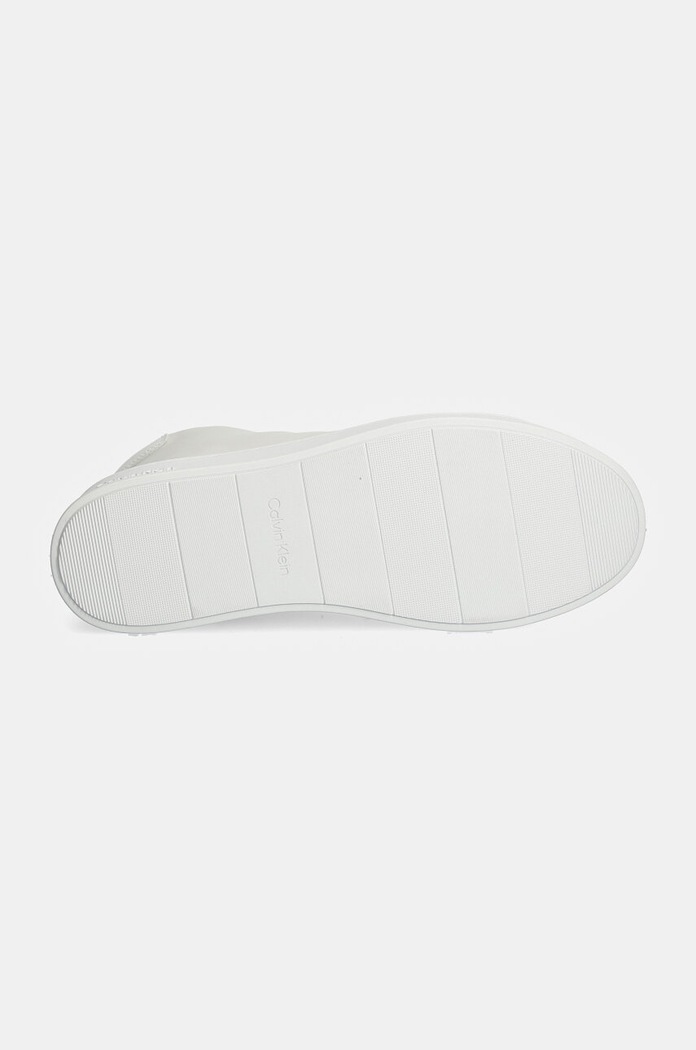 Кожени маратонки Calvin Klein HIGH TOP LACE UP HM0HM01547 бял
