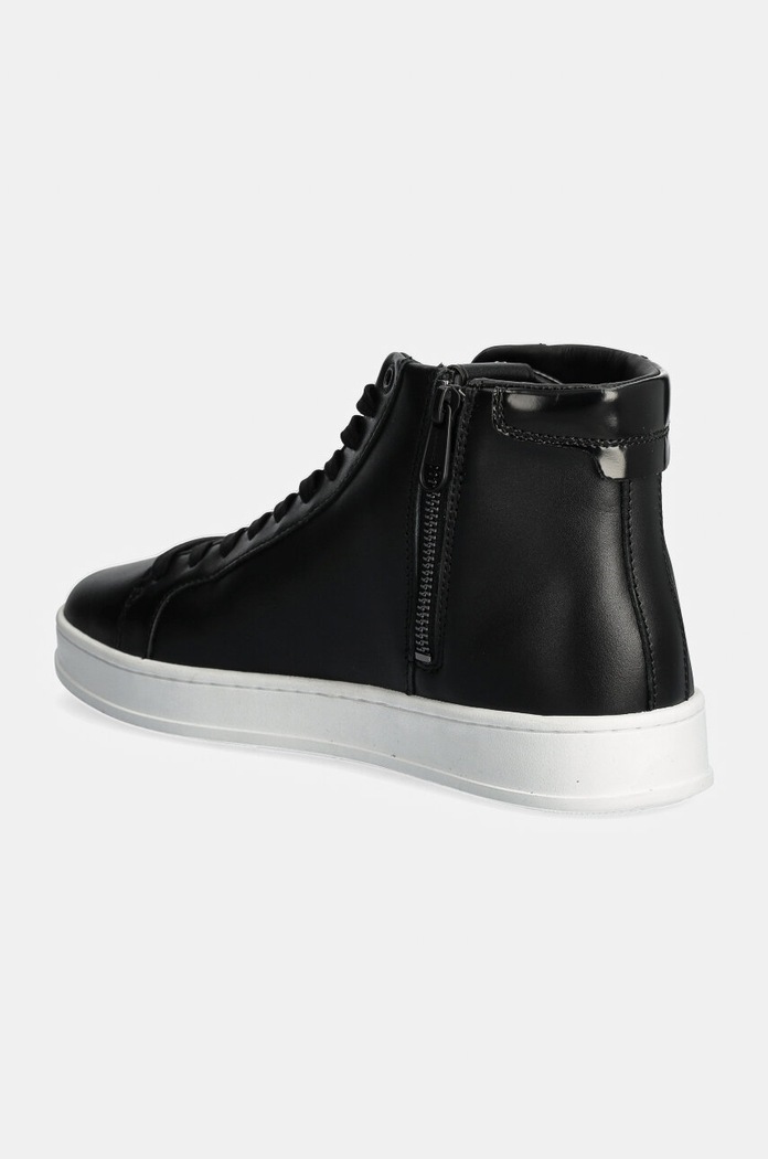 Obuv Kožené tenisky Calvin Klein HIGH TOP LACE UP HM0HM01547 čierna