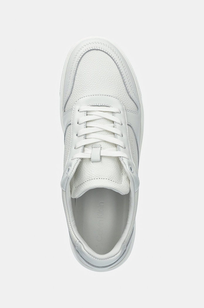 Kožne tenisice Calvin Klein LOW TOP LACE UP BSKT LTH bijela HM0HM01624