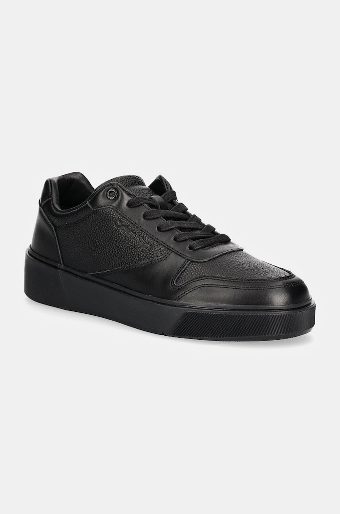 Δερμάτινα sneakers Calvin Klein LOW TOP LACE UP BSKT LTH Planet friendly μαύρο HM0HM01624