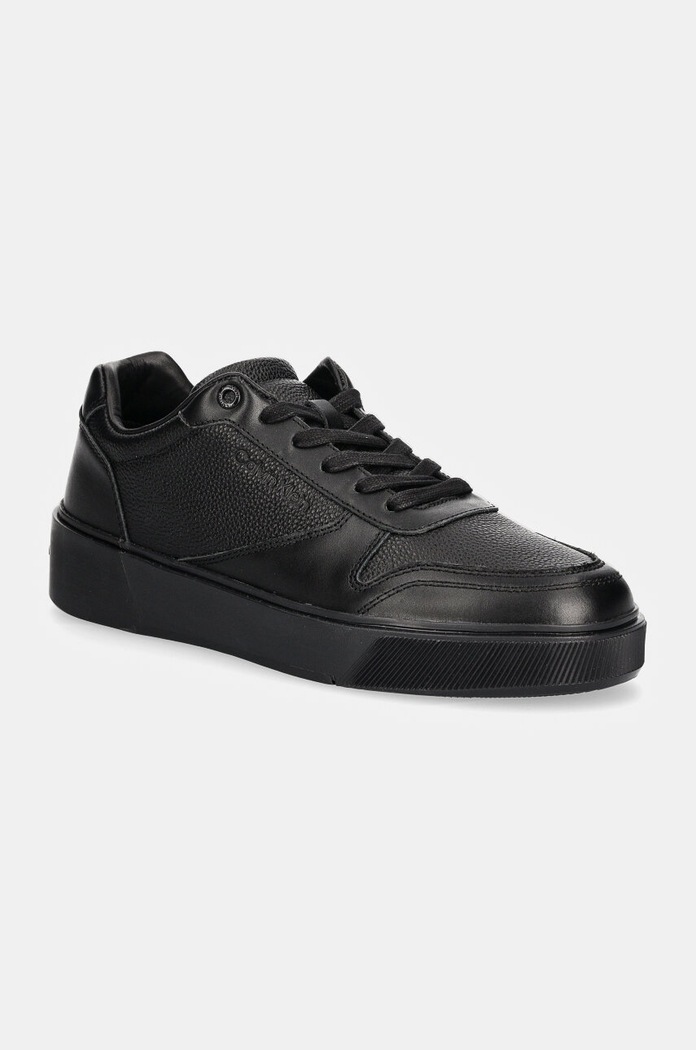 Δερμάτινα sneakers Calvin Klein LOW TOP LACE UP BSKT LTH Planet friendly μαύρο HM0HM01624