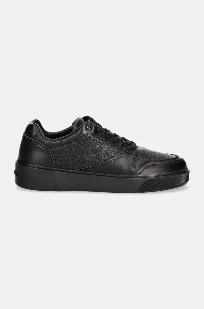 Δερμάτινα sneakers Calvin Klein LOW TOP LACE UP BSKT LTH HM0HM01624 μαύρο NC24