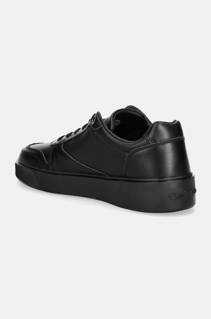 Παπούτσια Δερμάτινα sneakers Calvin Klein LOW TOP LACE UP BSKT LTH HM0HM01624 μαύρο