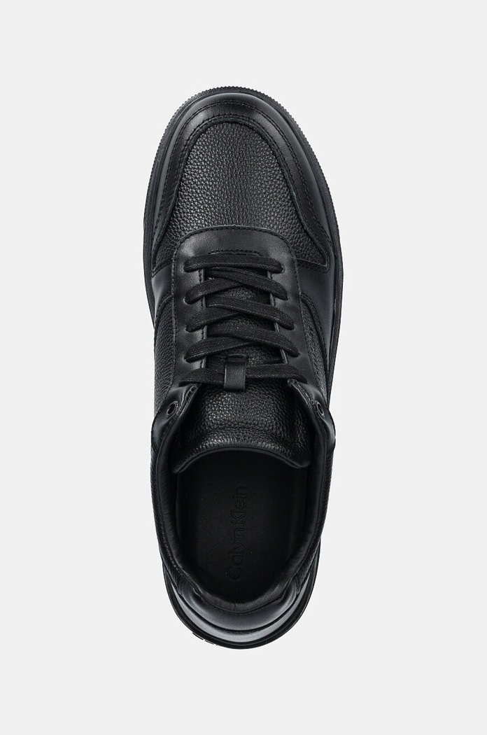 Δερμάτινα sneakers Calvin Klein LOW TOP LACE UP BSKT LTH μαύρο HM0HM01624