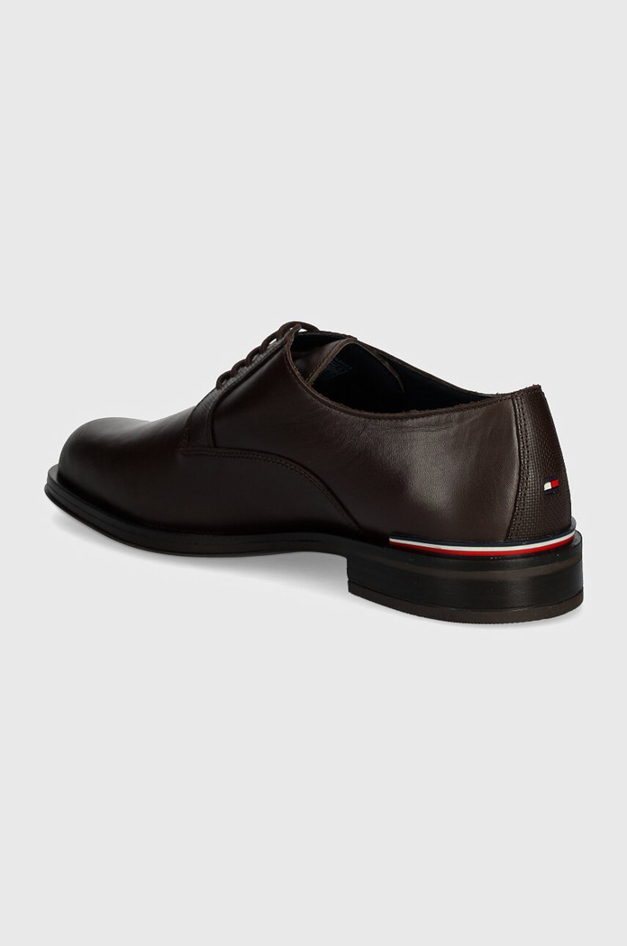 Obuća Kožne cipele Tommy Hilfiger CORE RWB HILFIGER TEXT LTH SHOE FM0FM05255 smeđa