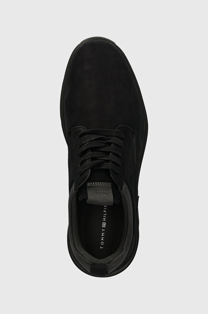 Semišové sneakers boty Tommy Hilfiger HILFIGER NUBUCK MIX HYBRID SHOE černá FM0FM05092