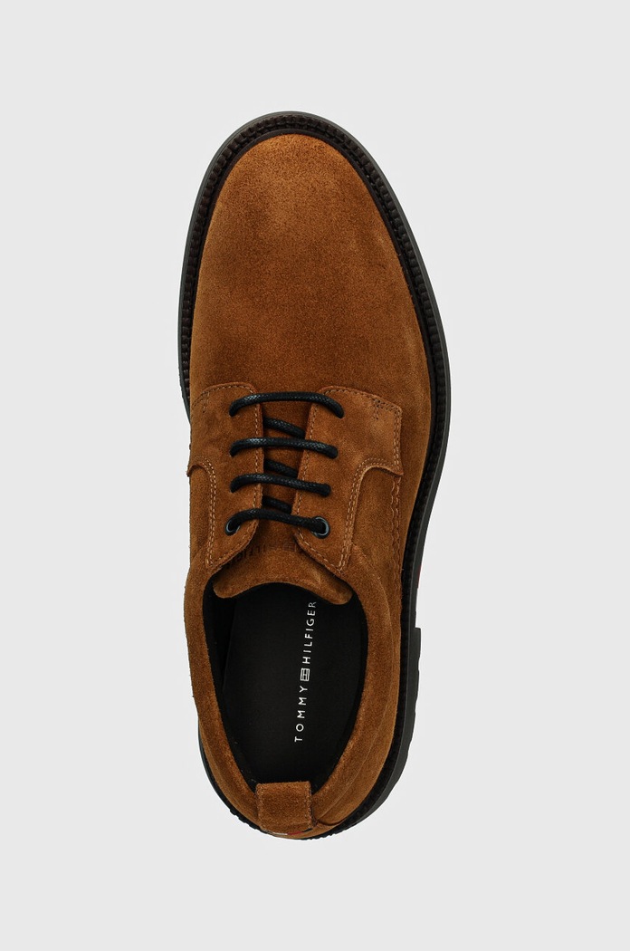 Tommy Hilfiger półbuty zamszowe LIGHT HILFIGER LWT SUEDE SHOE brązowy FM0FM05088