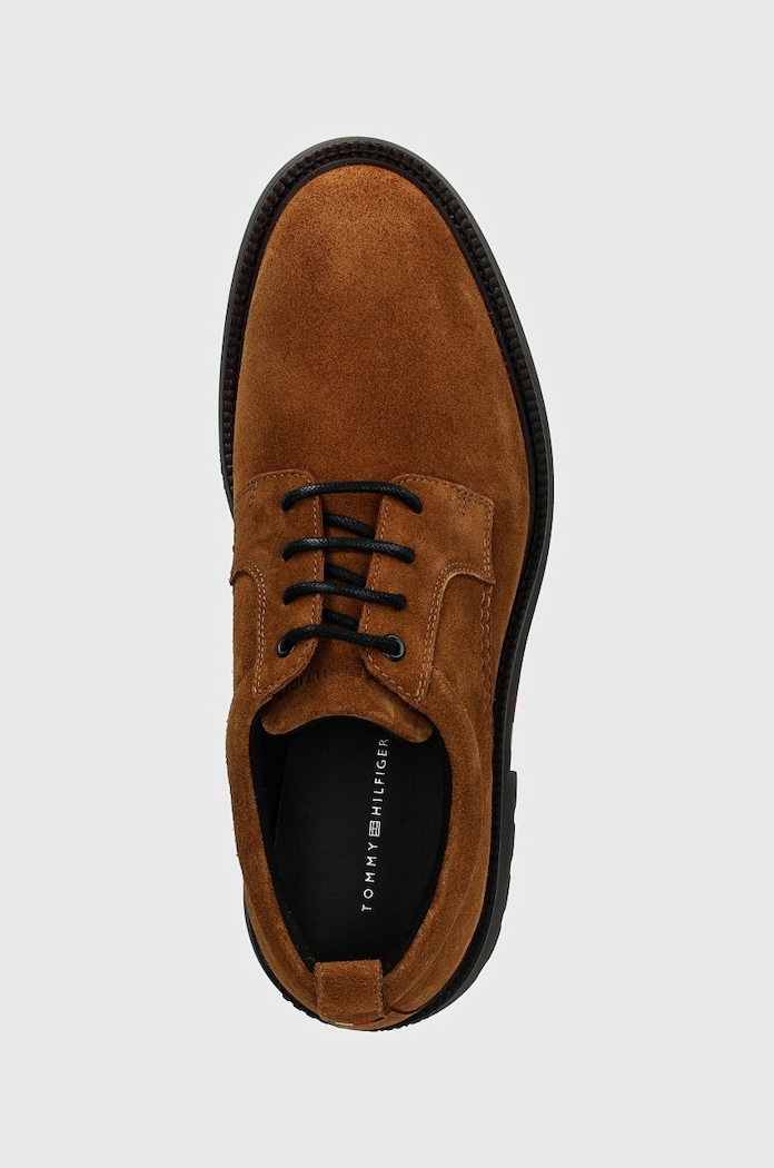 Tommy Hilfiger półbuty zamszowe LIGHT HILFIGER LWT SUEDE SHOE brązowy FM0FM05088
